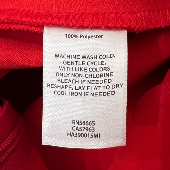 Halogen Daring Bright Red Wrap Midi A-Line Skirt with Large Buckle Belt Size 14 - Picture 7 of 10